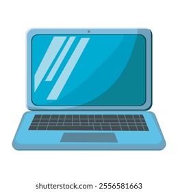 vector illustration of a modern blue laptop 