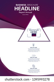 Vector illustration Modern brochure design Geometry Circle and purple curve