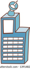 Ilustración vectorial de un edificio moderno
