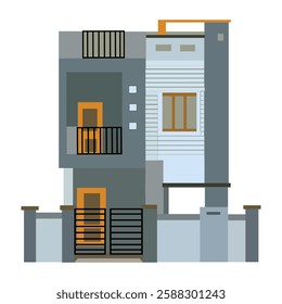 vector illustration of a modern building. House illustration on isolate white background