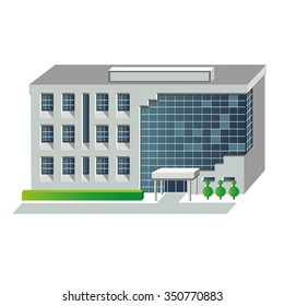 Vector illustration of modern building for web design and infographics