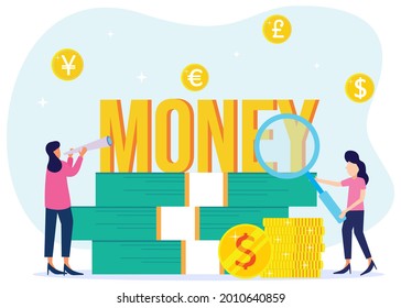 Vector illustration of modern business concept style. Currency exchange, online money transactions, stock trading icon set. Open banking platform, stock market metaphor.