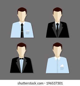 vector illustration of modern business icons with man