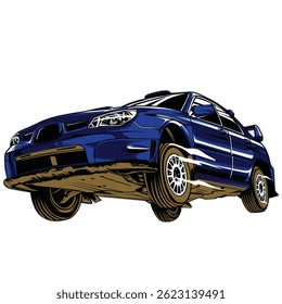Vector illustration of a modern car design. High-quality and detailed automotive graphic ideal for infographics, advertisements, websites, and print materials.