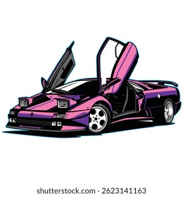 Ilustração vetorial de um design de carro moderno. Gráfico automotivo detalhado e de alta qualidade ideal para infográficos, anúncios, sites e materiais de impressão.