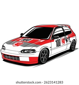 Vector illustration of a modern car design. High-quality and detailed automotive graphic ideal for infographics, advertisements, websites, and print materials.