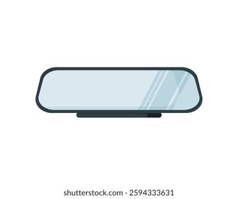 Vector illustration of a modern car rearview mirror in a sleek design on a white background.