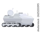 Vector illustration of a modern cartoon military tank with detailed design, isolated on a white background
