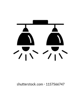 Vector illustration of modern ceiling lamp. Flat icon of spot lights. Home & office lighting. Isolated object on white background.