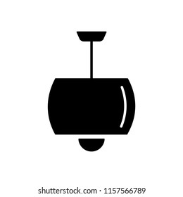 Vector illustration of modern ceiling lamp. Flat icon of barrel shaped pendant. Home & office lighting. Isolated object on white background.