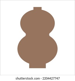 Ilustración vectorial del jarrón de cerámica moderno. Un único elemento en estilo boho de moda aislado de fondo blanco