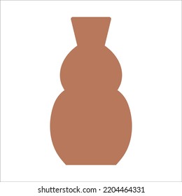 Vector illustration of modern ceramic vase. Single element in trendy boho style isolated on white background