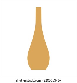 Vector illustration of modern ceramic vase. Single element in trendy boho style isolated on white background