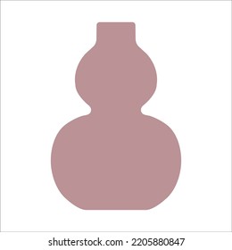 Vector illustration of modern ceramic vase. Single element in trendy boho style isolated on white background