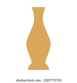 Vektorgrafik der modernen Keramikvase. Einzelelement im trendy-boho-Stil einzeln auf weißem Hintergrund