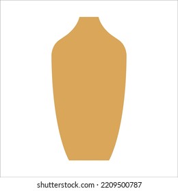 Vector illustration of modern ceramic vase. Single element in trendy boho style isolated on white background