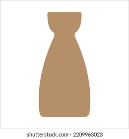 Vector illustration of modern ceramic vase. Single element in trendy boho style isolated on white background