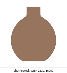 Vector illustration of modern ceramic vase. Single element in trendy boho style isolated on white background