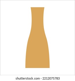 Vector illustration of modern ceramic vase. Single element in trendy boho style isolated on white background