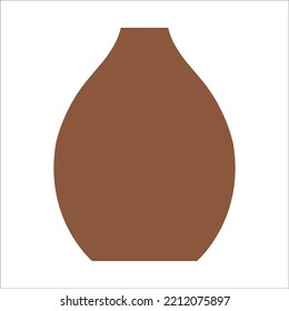 Vector illustration of modern ceramic vase. Single element in trendy boho style isolated on white background