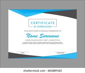 Vector Illustration Modern Certificate Template Design.