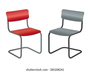 Vector illustration modern chair in 3D style. Isolated.