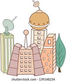 Vector illustration of a modern city