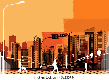 Vector illustration of a modern city