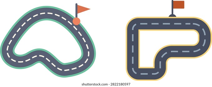 Vector illustration of a modern city skyline with buildings and skyscrapers viewed from above
