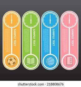 The Vector Illustration, Modern Clock Banner for Design and Creative Work