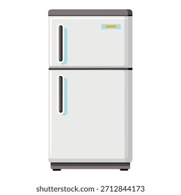 Vector illustration of modern Closed refrigerator with two doors. Refrigerator perfect for icon, logo, emblem, banner, label