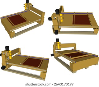 vector illustration of modern cnc machine design for laser engraving