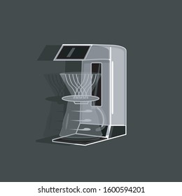 Vector illustration of a modern coffee making. with reflections of light and shadow. The newest and modern automatic coffee machine