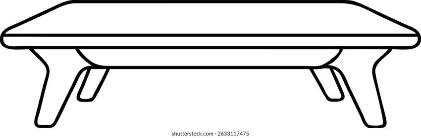 Vector illustration of a modern coffee table design for home interior decor