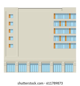 Vector illustration modern college or university building. Architecture school icon.