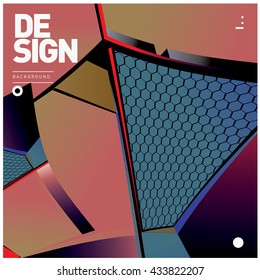 Vector Illustration Modern colorful background material design with hexagon shape