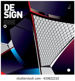Vector Illustration Modern colorful background material design with hexagon shape