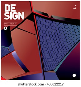 Vector Illustration Modern colorful background material design with hexagon shape