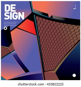 Vector Illustration Modern colorful background material design with hexagon shape