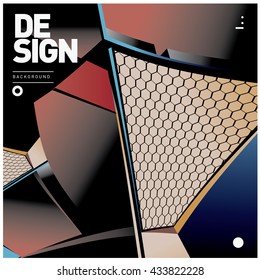 Vector Illustration Modern colorful background material design with hexagon shape