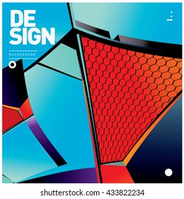 Vector Illustration Modern colorful background material design with hexagon shape
