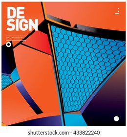 Vector Illustration Modern colorful background material design with hexagon shape