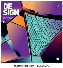 Vector Illustration Modern colorful background material design with hexagon shape