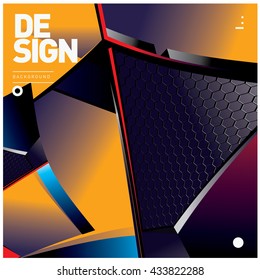 Vector Illustration Modern colorful background material design with hexagon shape