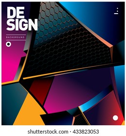 Vector Illustration Modern colorful background material design with hexagon shape