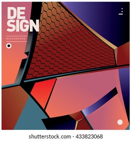 Vector Illustration Modern colorful background material design with hexagon shape