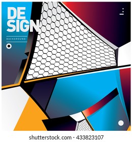 Vector Illustration Modern colorful background material design with hexagon shape