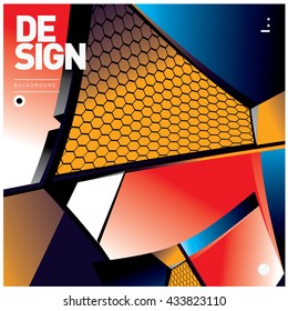 Vector Illustration Modern colorful background material design with hexagon shape
