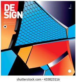 Vector Illustration Modern colorful background material design with hexagon shape