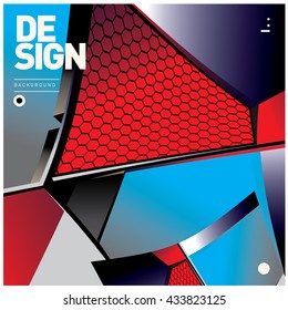 Vector Illustration Modern colorful background material design with hexagon shape